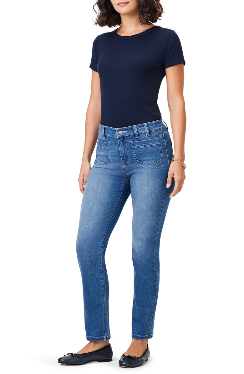 NIC+ZOE Patch Pocket Straight Leg Jeans, Alternate, color, 