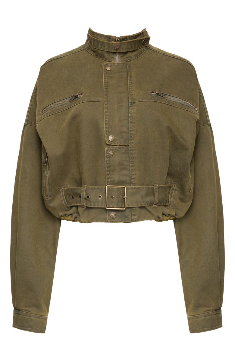 LIONESS Rinata Cotton Blend Jacket, Alternate, color, Khaki