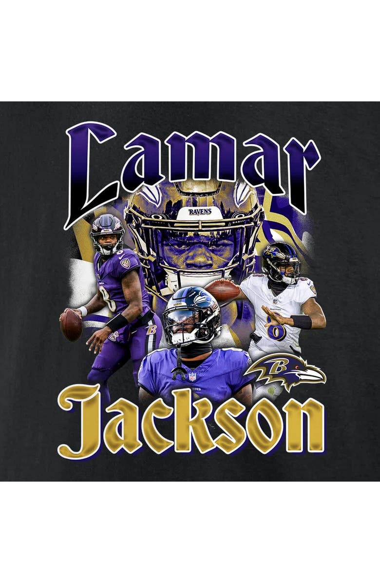 FANATICS Men's Fanatics Lamar Jackson Black Baltimore Ravens Notorious Player Graphic T-Shirt, Alternate, color, Black