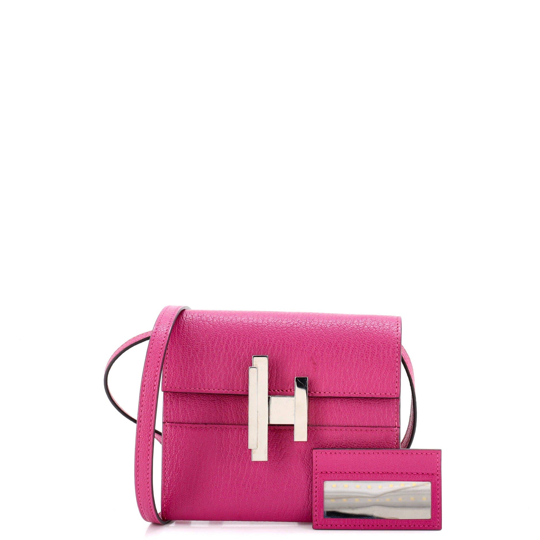 Pre-Owned Hermes Cinhetic To Go Wallet Chevre Mysore Mini, Alternate, color, Rose Pourpre