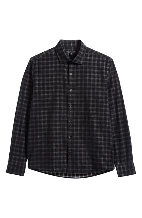 Robert Barakett Southland Plaid Corduroy Button-Up Shirt in Black 