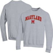 Champion Men's Champion Heather Gray Maryland Terrapins Arch Over Logo Pullover Sweatshirt