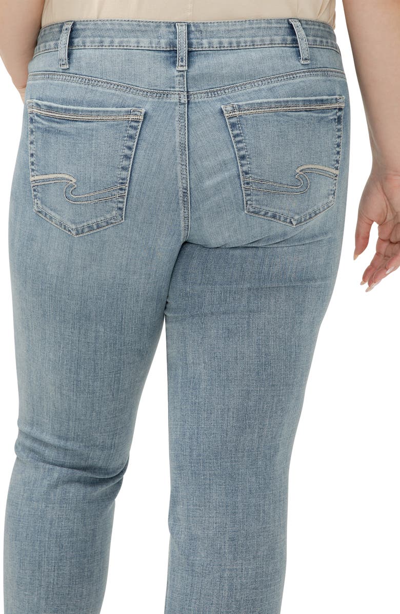 Silver Jeans Co. Suki Curvy Raw Hem Mid Rise Crop Straight Leg Jeans, Alternate, color, Indigo