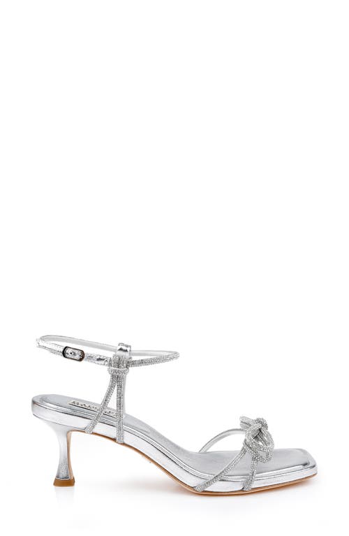 Shop Badgley Mischka Collection Dandelion Ankle Strap Sandal In Silver Leather