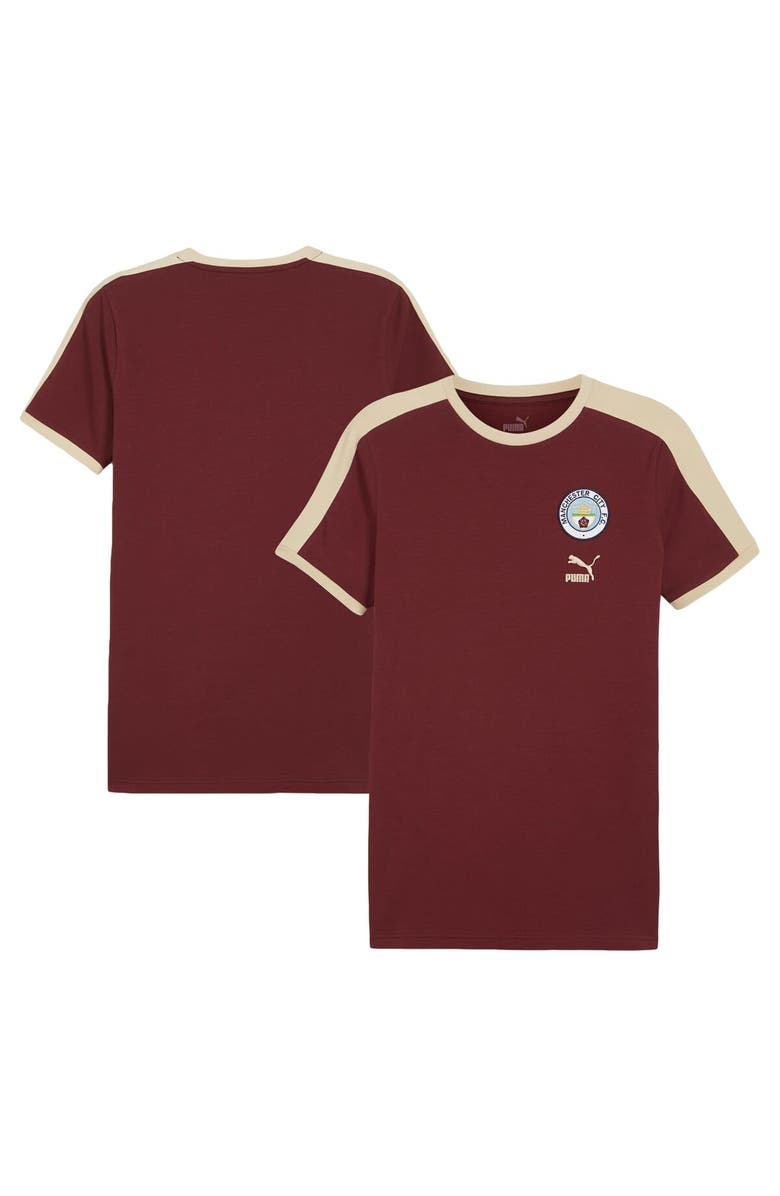 PUMA Men's Puma Maroon Manchester City FtblHeritage T-Shirt, Alternate, color, 