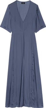 Zadig & Voltaire Rodalan V-Neck Satin Midi Dress