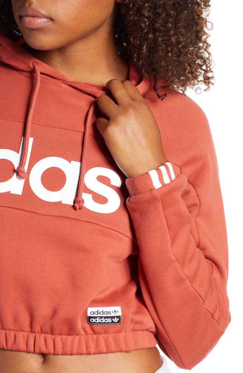 adidas Originals Crop Hoodie, Alternate, color, 