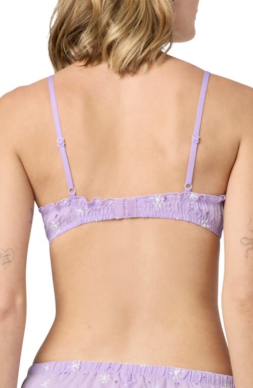 Florence By Mills Eyelet Cotton Bralette In Lavender Multi