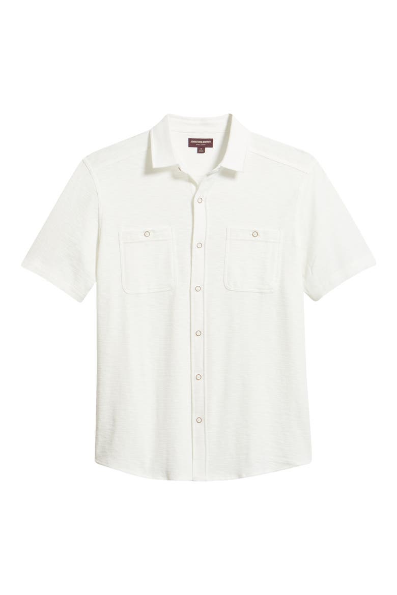 Riley Short Sleeve Knit Button-Up Shirt, Alternate, color, WHITE