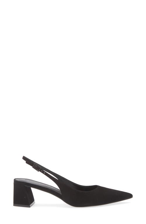 Steve Madden Robyn Pointed Toe Slingback Pump In Black Nubuck