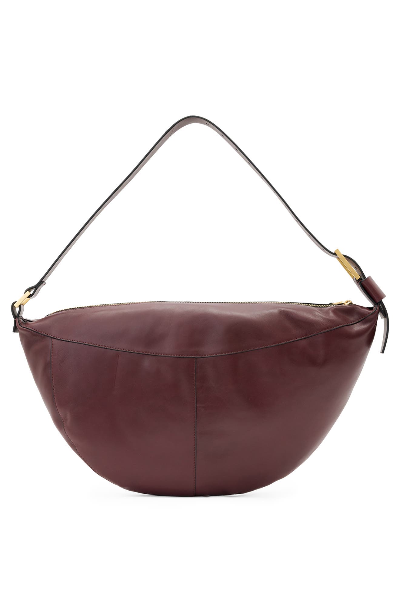 Luna Leather Shoulder Bag, Alternate, color, DARK RED
