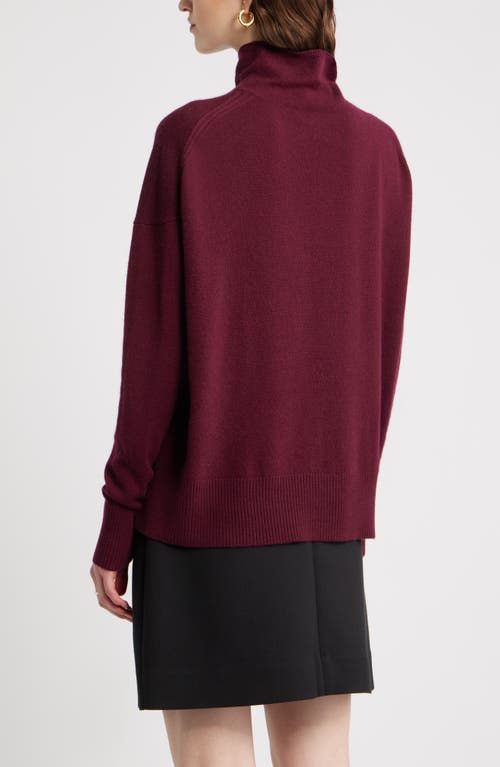Nordstrom Oversize Cashmere Turtleneck Sweater In Burgundy