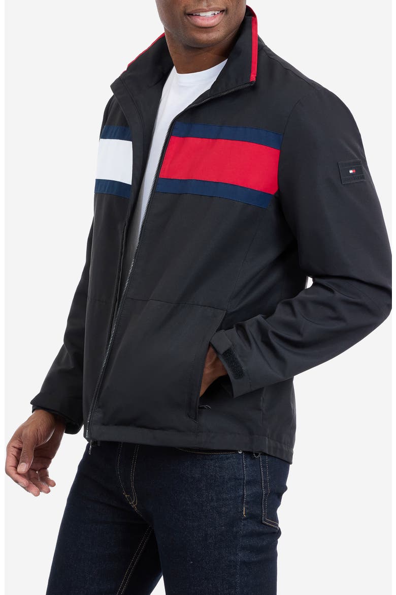 Flag Softshell Zip Jacket, Alternate, color, BLACK