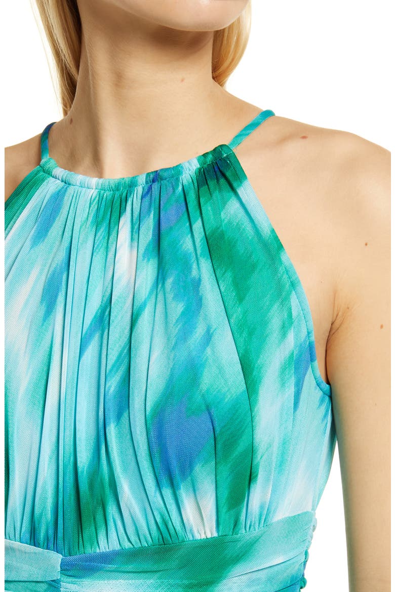 Halter Neck Dress, Alternate, color, SOFT WHITE/ COBALT