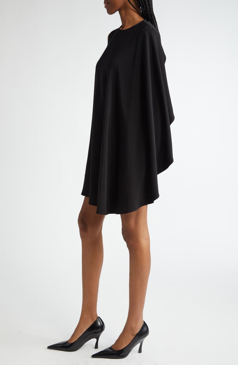 Stella McCartney One-Sleeve Stretch Cady Minidress, Alternate, color, Black