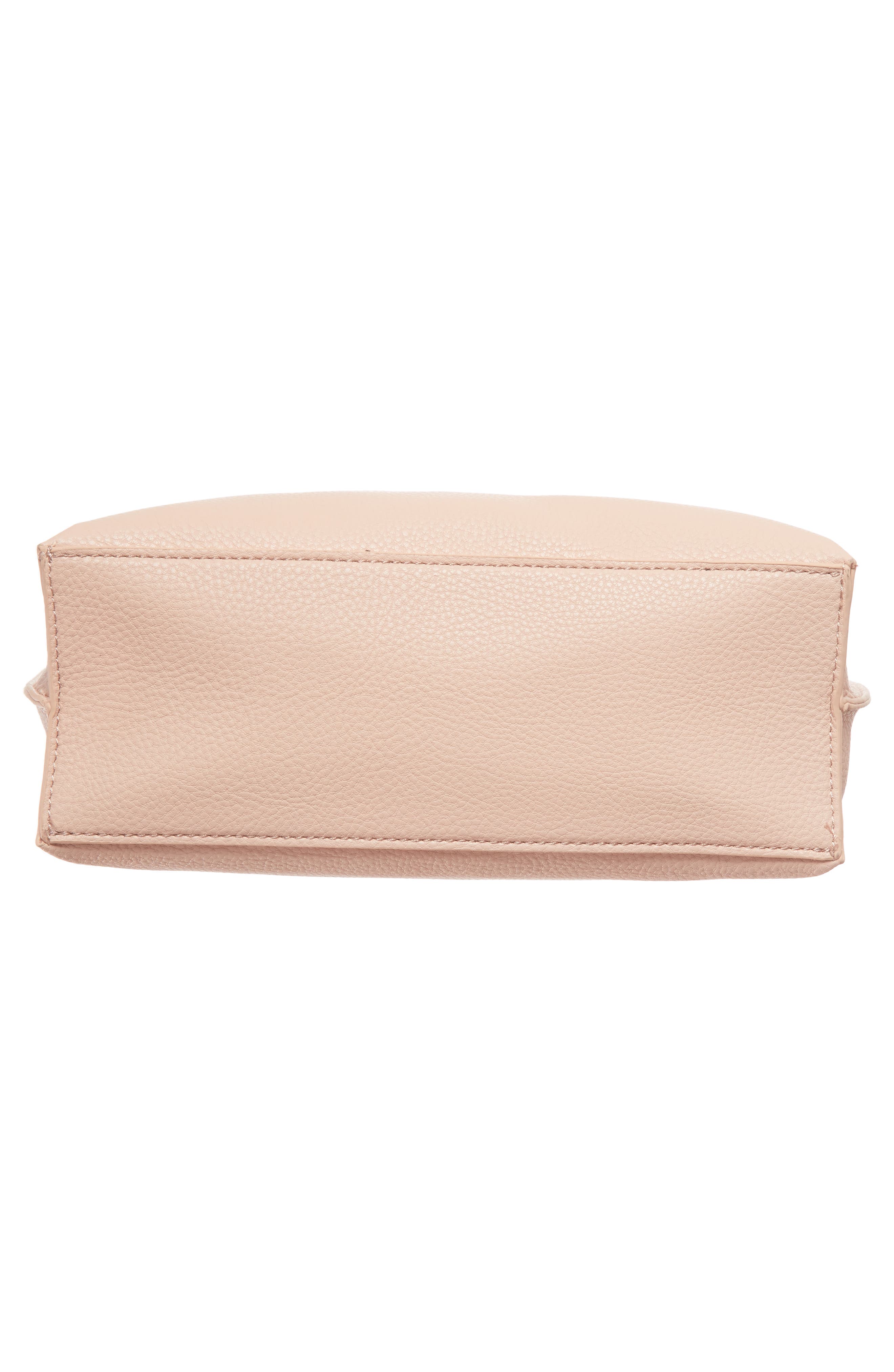Metal Handle Faux Leather Crossbody Bag, Alternate, color, BLUSH