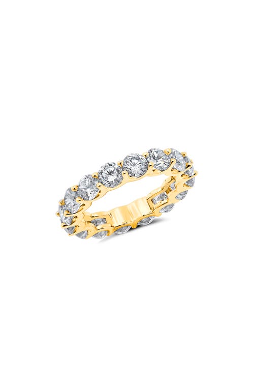 Crislu Brilliant Cut Eternity Band Ring In Gold