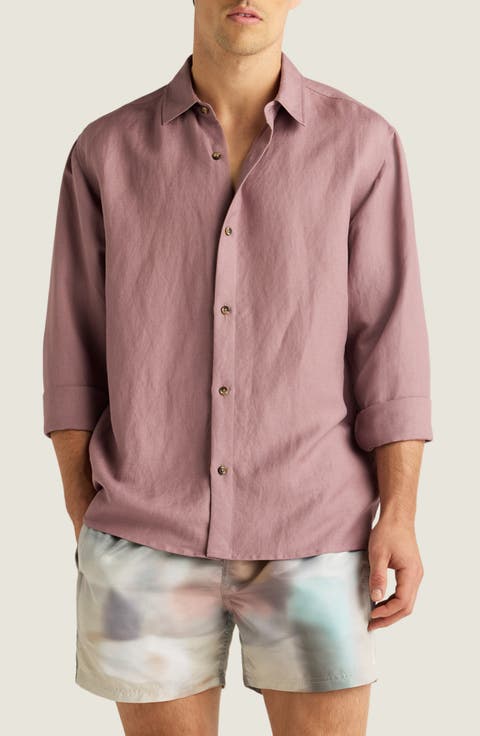 Andrew Linen Blend Button-Up Shirt