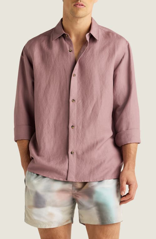 AUTO-REPLY™ AUTO-REPLY™ ANDREW LINEN BLEND BUTTON-UP SHIRT 