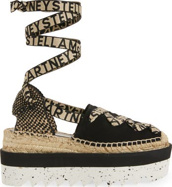 【Stella McCartney】Gaia Platform Espadrille Wedges 関税込 Women Black Gaia Platform Espadrille Wedges | Stella