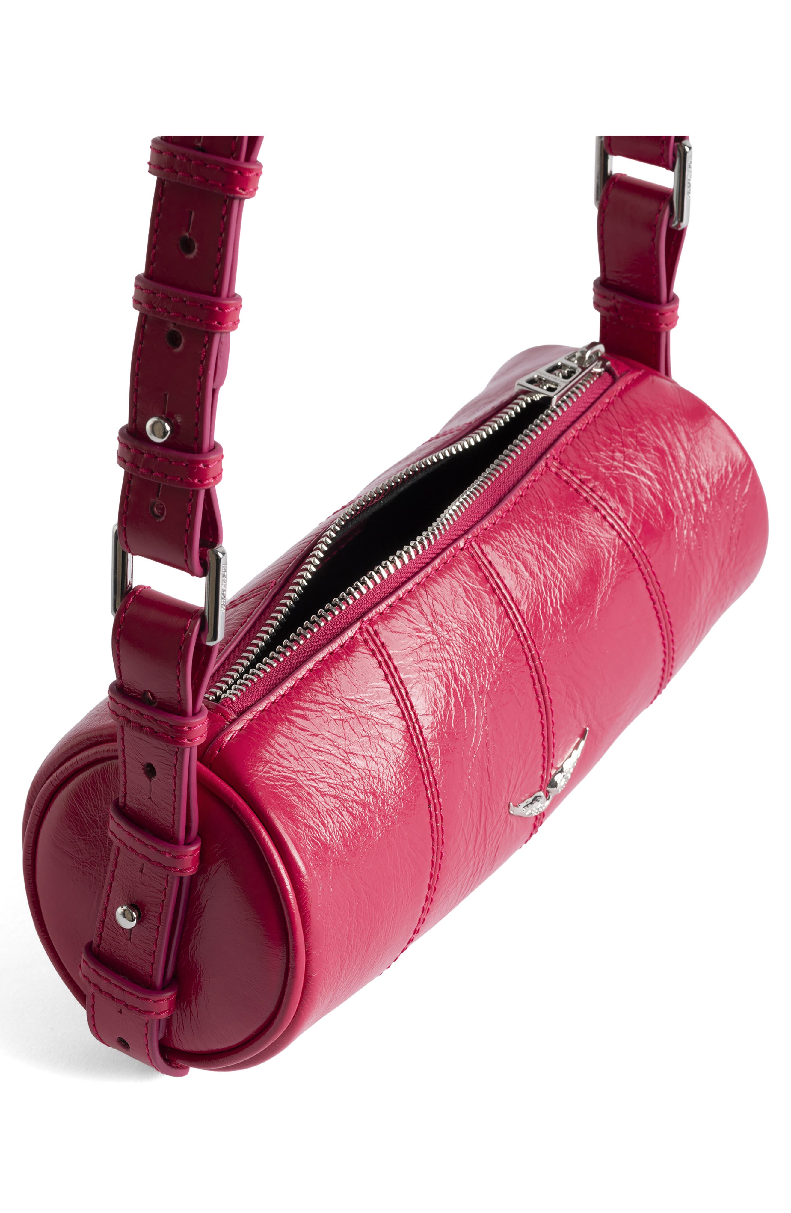 Zadig & Voltaire Le Roudoudou Patent Leather Shoulder Bag, Alternate, color, Podium