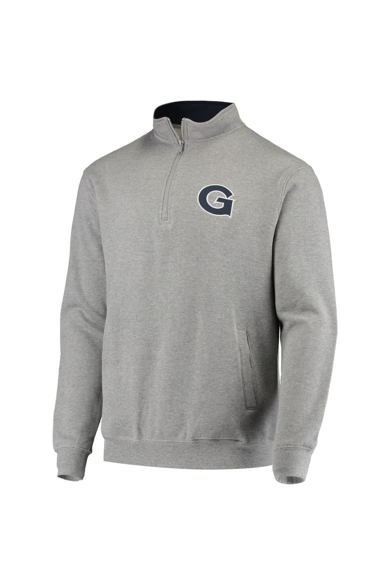 Men's Colosseum Heathered Gray Georgetown Hoyas Tortugas Logo Quarter-Zip Jacket, Alternate, color, Heather Gray
