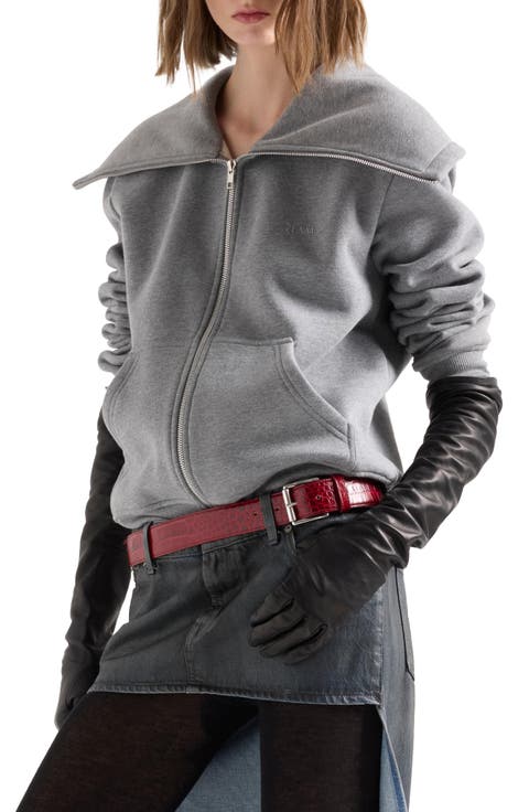 High Neck Zip Sweatshirt