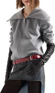7 For All Mankind High Neck Zip Sweatshirt