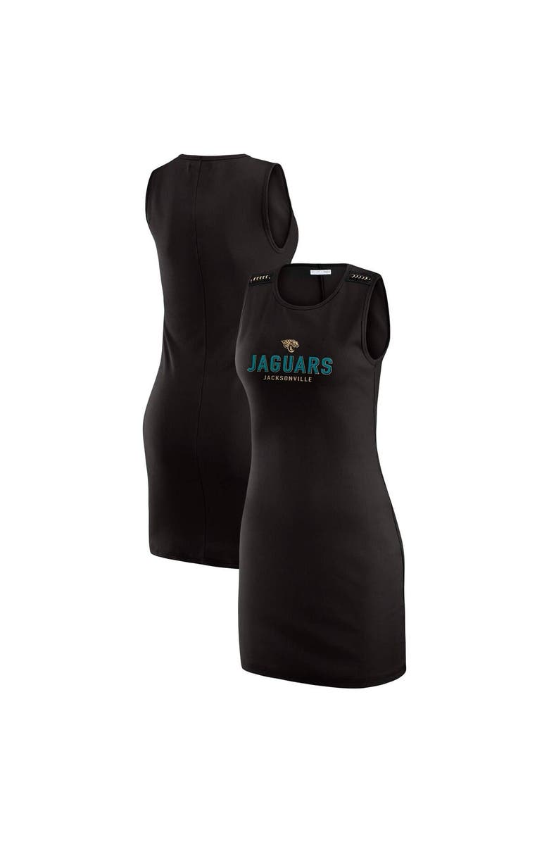 WEAR by Erin Andrews Women's WEAR by Erin Andrews x Gracie Hunt Black Jacksonville Jaguars Ribbed Tank Dress, Alternate, color, Black