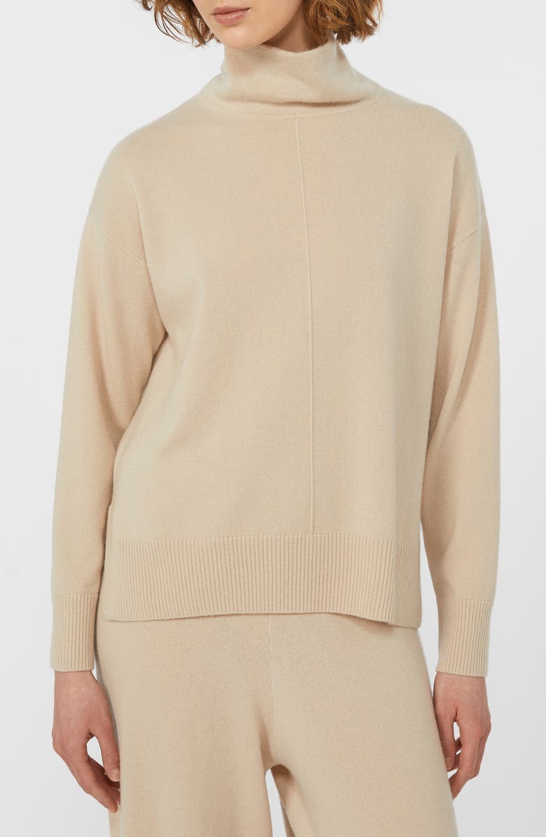 Weekend Max Mara Scrivia Wool & Cashmere Turtleneck Sweater, Alternate, color, Beige