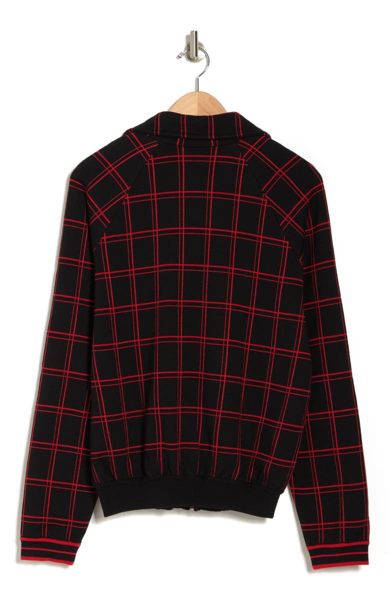 Gucci Jacquard Plaid Wool Bomber Jacket, Alternate, color, Black Red