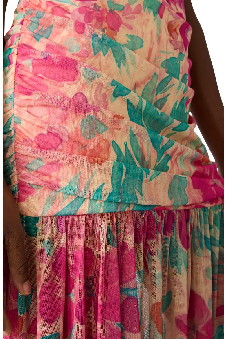 Agnes Floral Print Georgette Maxi Dress, Alternate, color, TROPICAL BREEZE