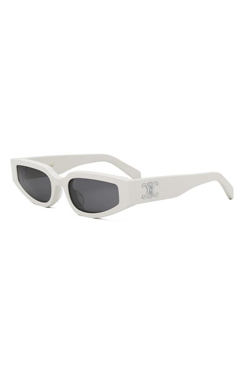 Celine Triomphe 54mm Geometric Sunglasses In White