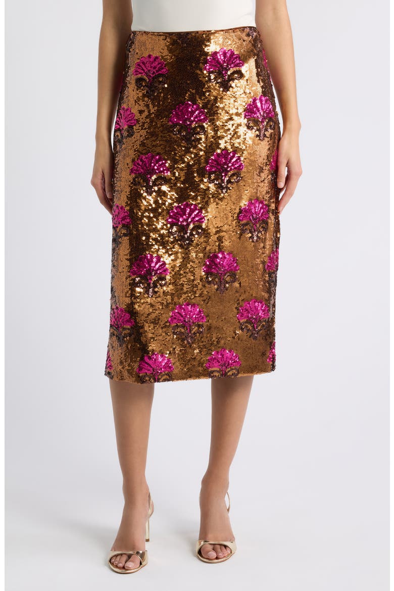 Emersyn Sequin Skirt, Main, color, BRONZE / PINK SEQUIN