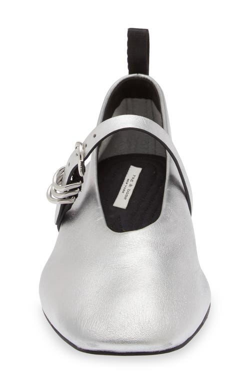 Rag & Bone Spire Mary Jane Flat In Silver
