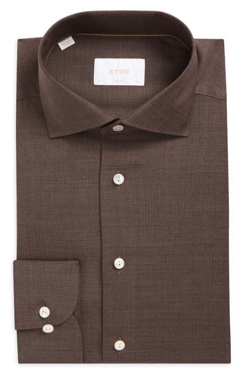 Slim Fit Merino Wool Dress Shirt