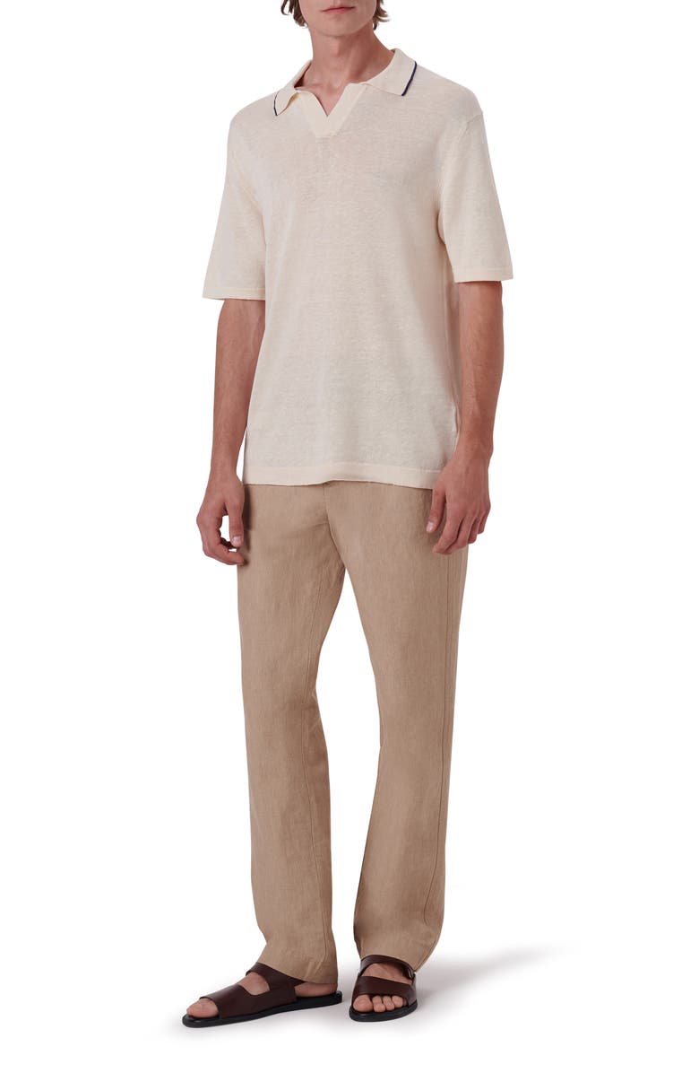 Bugatchi Johnny Collar Sweater, Alternate, color, Almond