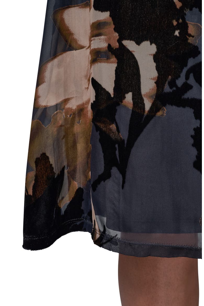 Floral Burnout Velvet Dress, Alternate, color, ESPRES MUL