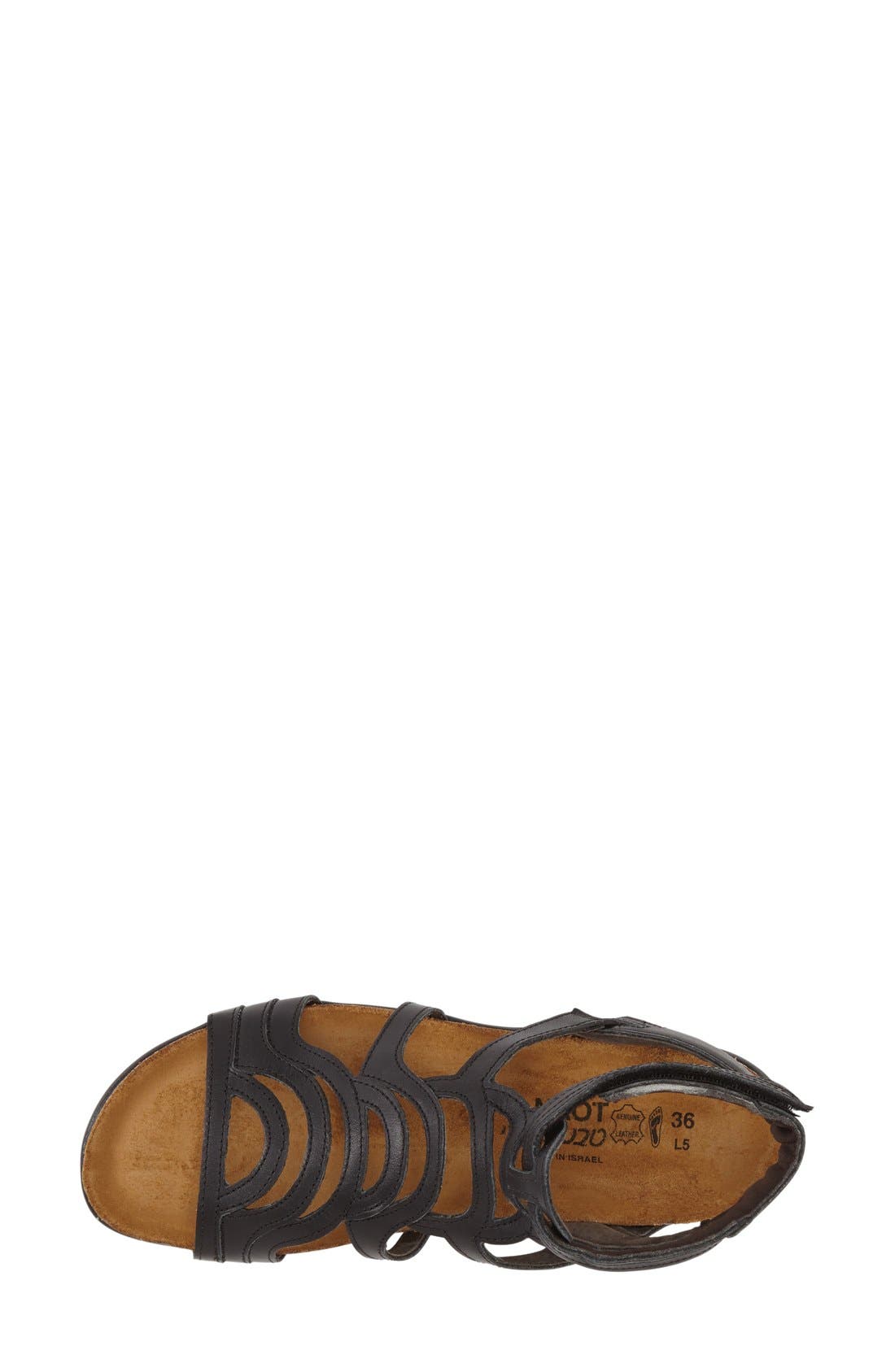 'Sara' Gladiator Sandal, Alternate, color, BLACK RAVEN LEATHER