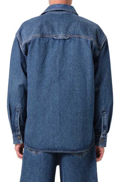 Agolde Atticus Denim Shirt Jacket In Creased Ind