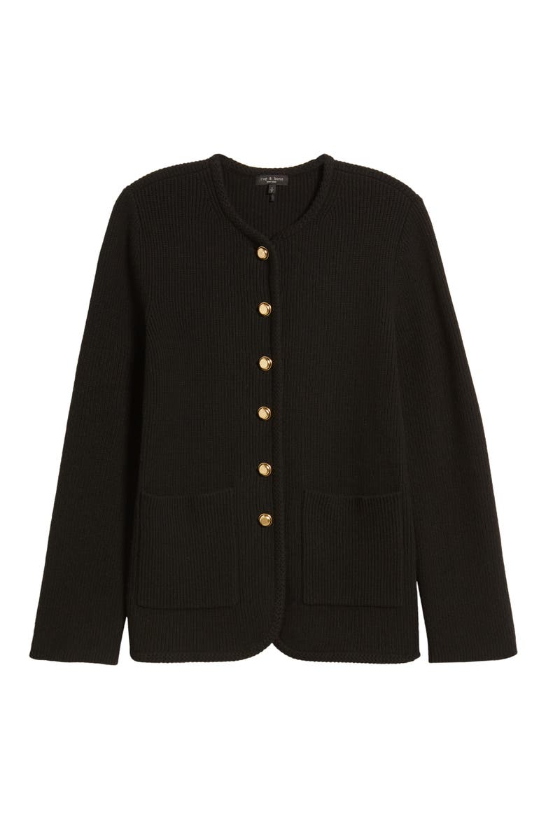 Nancy Wool Blend Cardigan, Alternate, color, BLACK