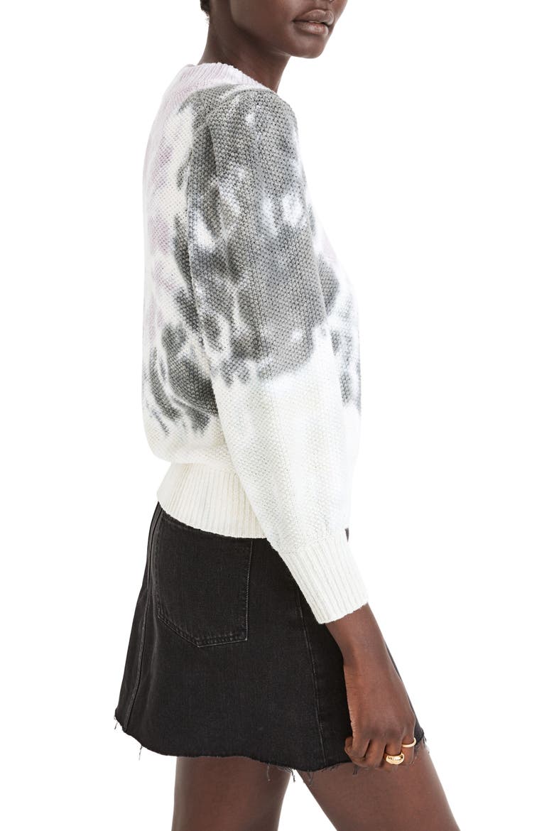 Tie Dye Puff Sleeve Sweater, Alternate, color, LIGHTHOUSE