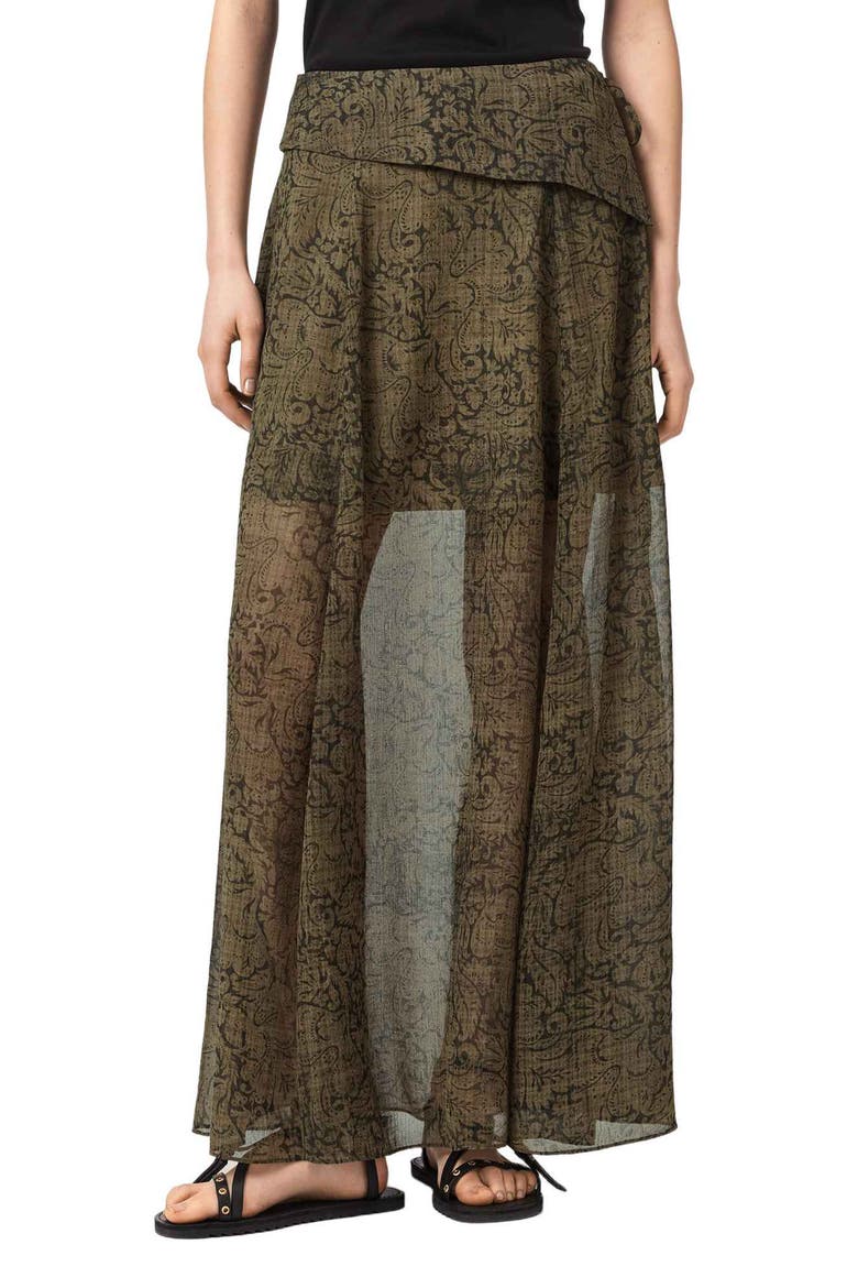 Sali Sheer Maxi Skirt, Main, color, SIRIUS GOLD BLACK