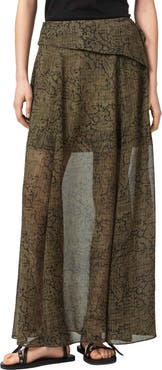 AllSaints Sali Sheer Maxi Skirt