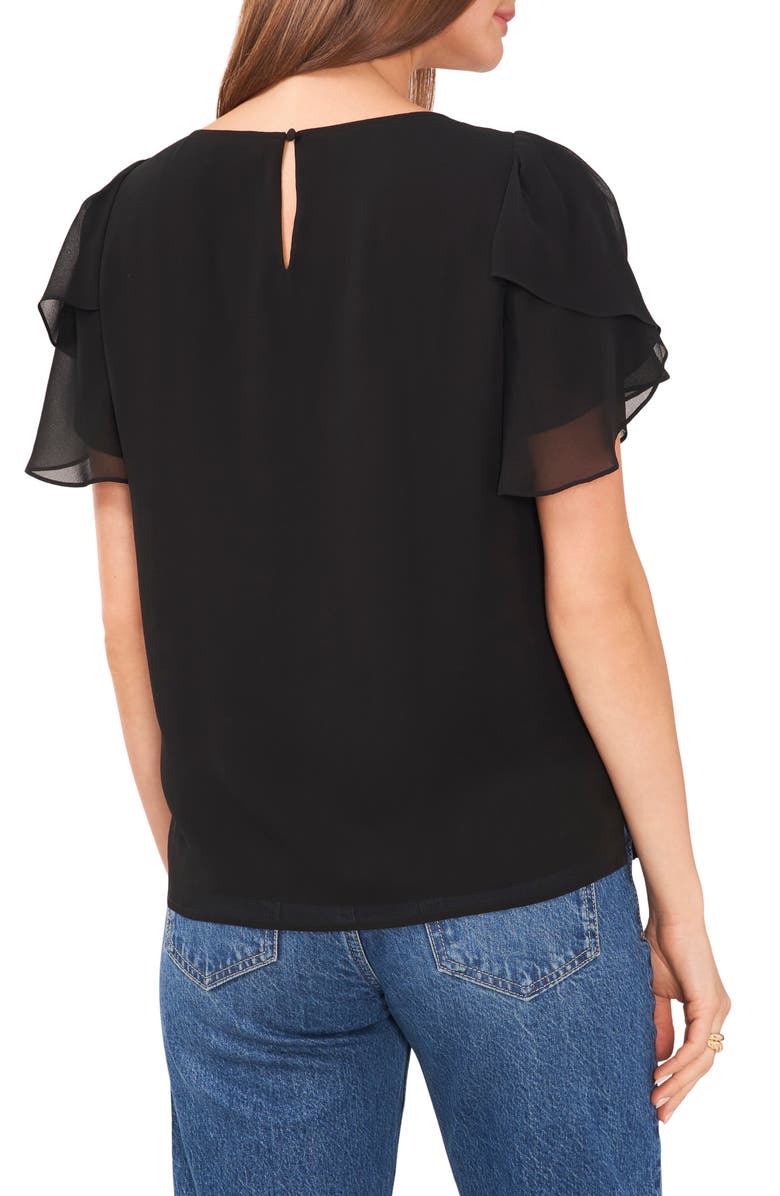 Vince Camuto Tulip Sleeve Chiffon Top, Alternate, color, 