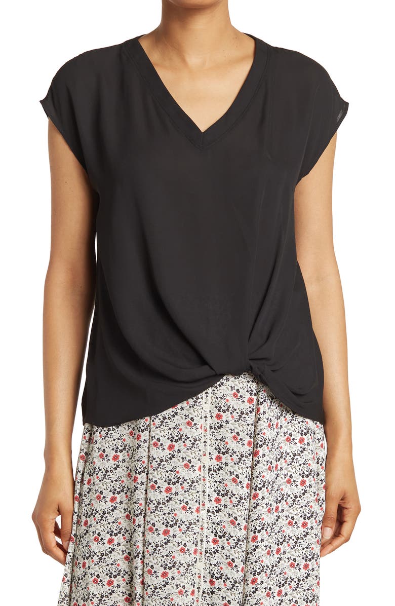 Pleione Twisted Hem Crepe Blouse, Main, color, 