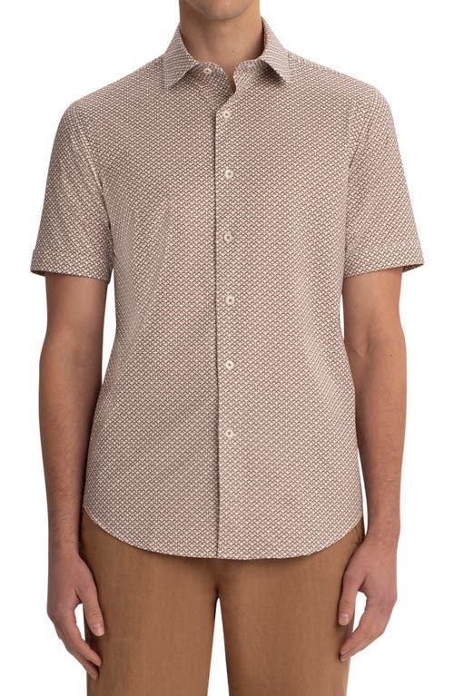 Bugatchi OoohCotton® Button-Up Shirt in Caramel 