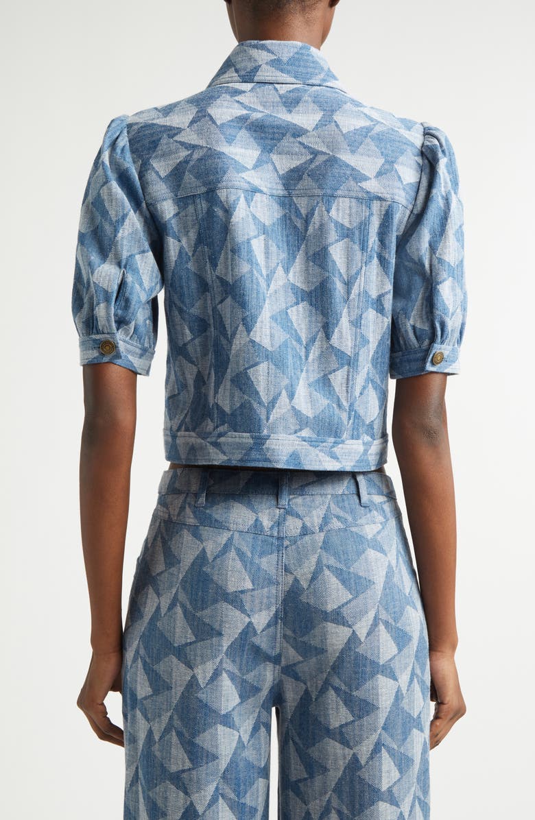 Ramy Brook Angelica Denim Jacket, Alternate, color, Geo Denim