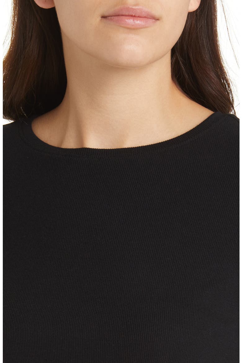 Long Sleeve Rib Top, Alternate, color, NOIR