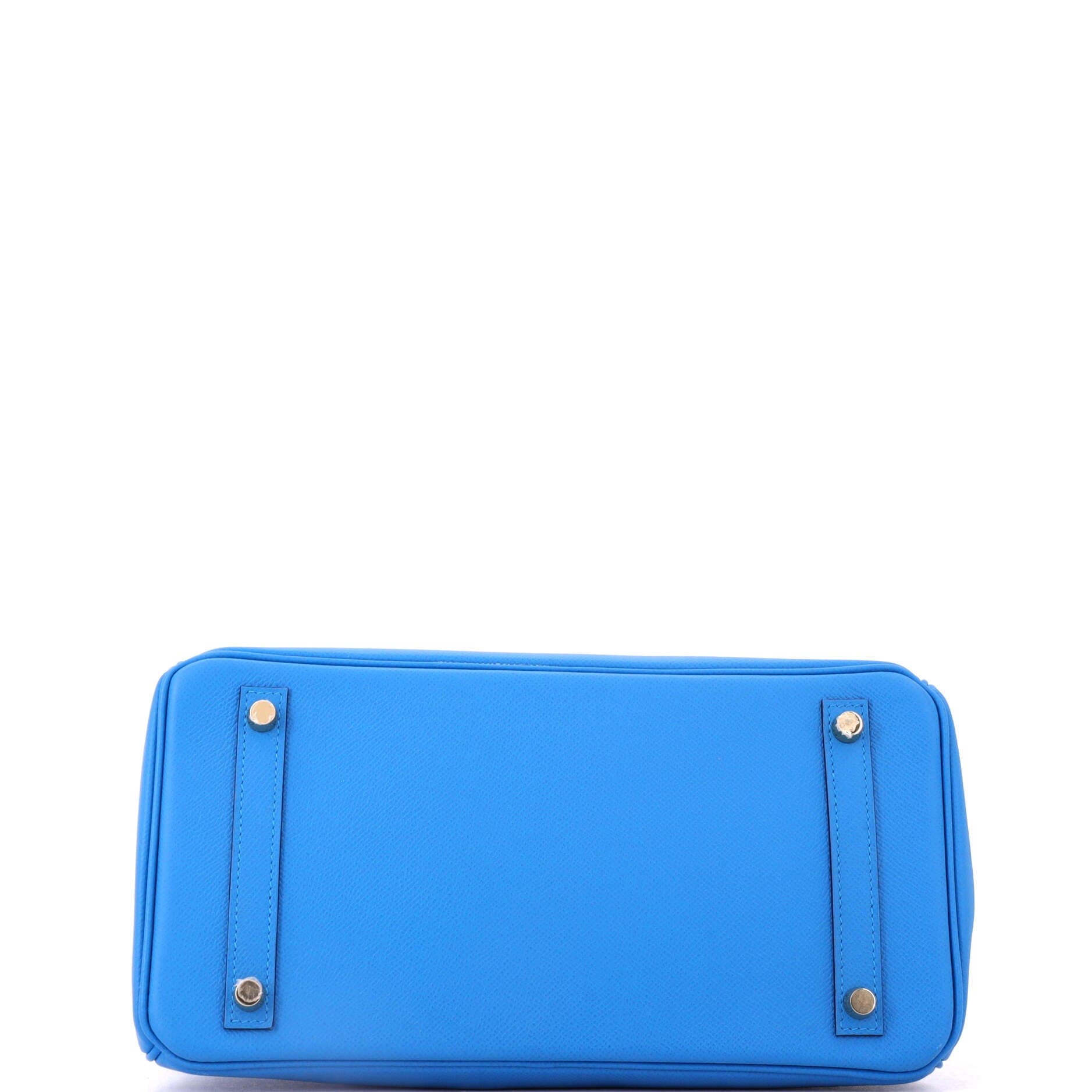 Pre-Owned Hermes Birkin Handbag Blue Epsom with Gold Hardware 30, Alternate, color, Bleu Zanzibar